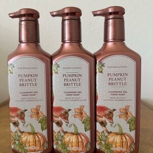 X3 Bath and body works PUMPINK PEANUT BRITTLE cleansing gel hand soap NEW